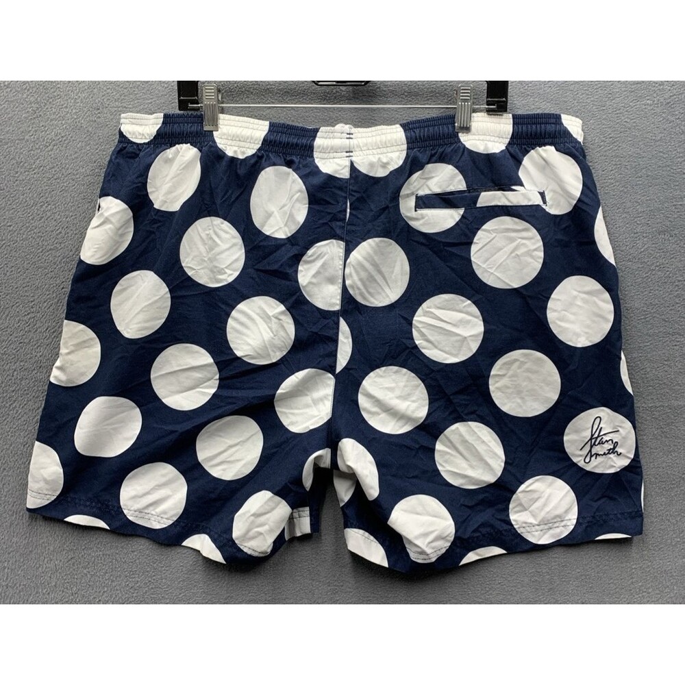 Adidas Men’s Swim Trunks Stan Smith Polkadot blue white Embroidered Lined XXL - Picture 2 of 15